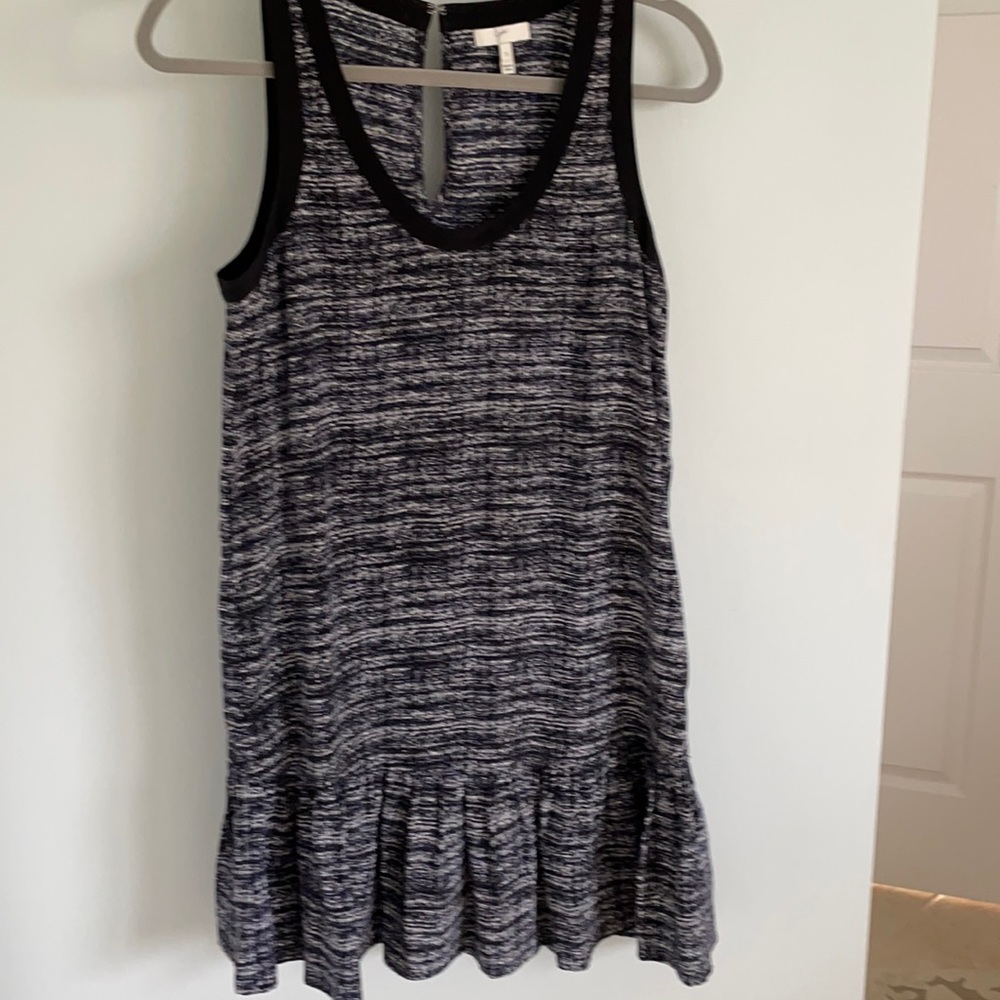 Joie silk shift dress in herringbone pattern.